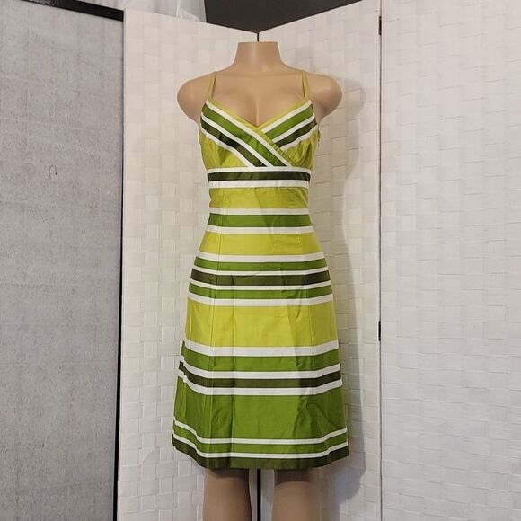 ANN TAYLOR V-NECK WOMEN'S SPAGHETTI STRAP VINTAGE DRESS - Picture 9 of 11